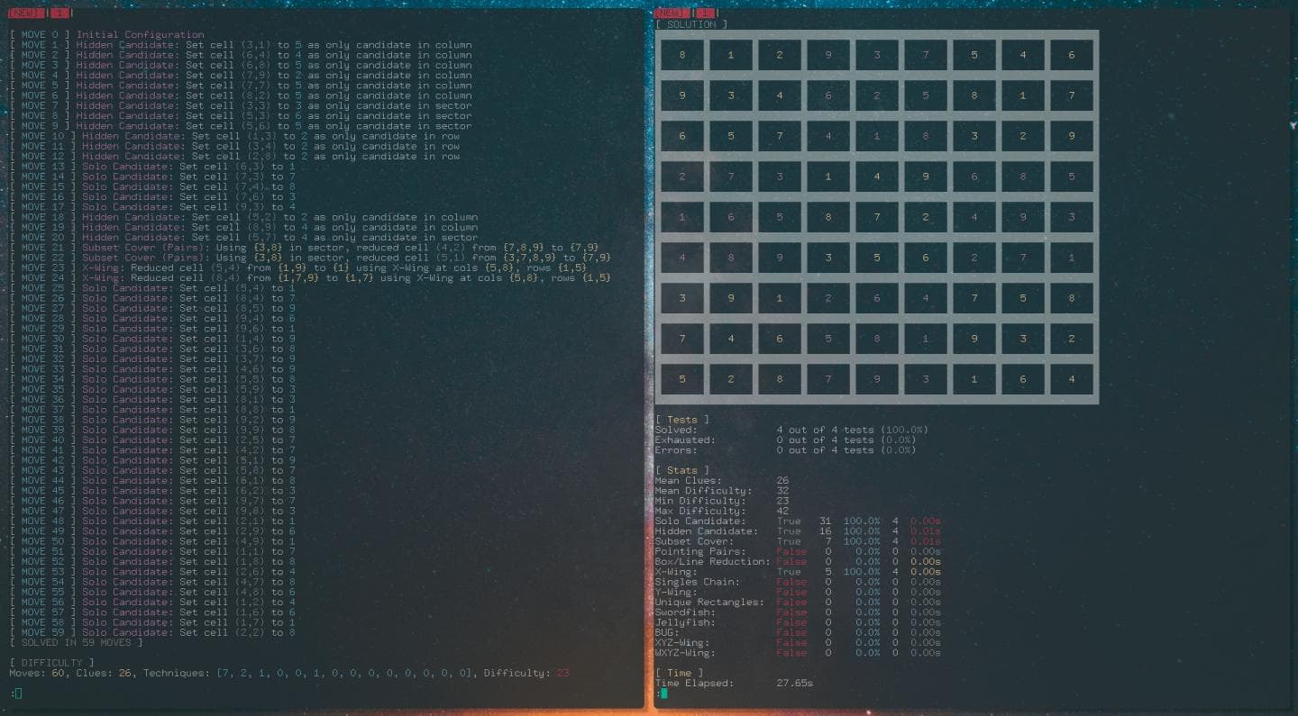 Logical sudoku solver